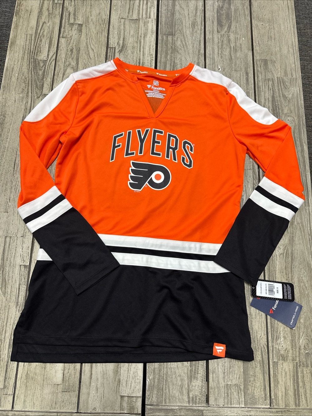 Women's Philadelphia Flyers Fanatics Orange/Black Iconic Slapshot Long Sleeve No